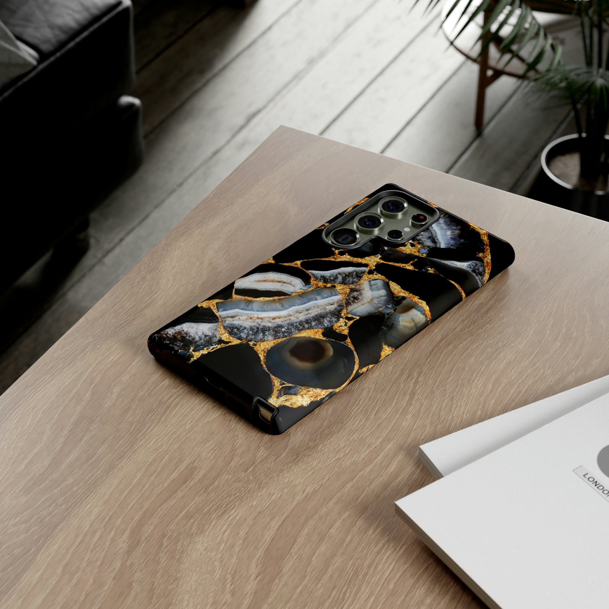 Dark Agate Marble Android Case (Protective) Phone Case