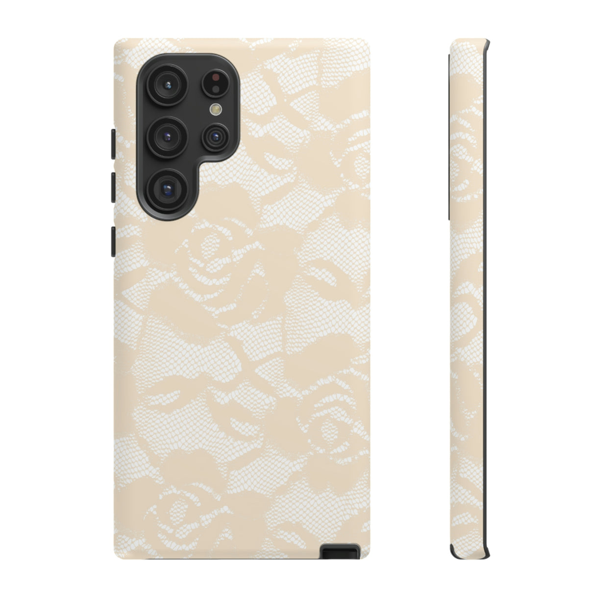 Ivory Rose Lace Gothic Flower Samsung Case (Protective) Samsung Galaxy S22 Ultra Matte Phone Case