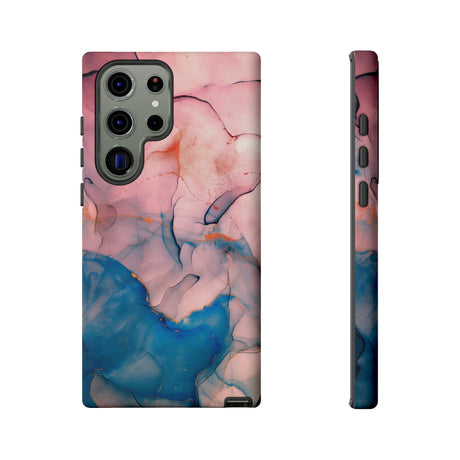 Pink Alcohol ink Marble Android Case (Protective) Samsung Galaxy S23 Ultra Matte Phone Case