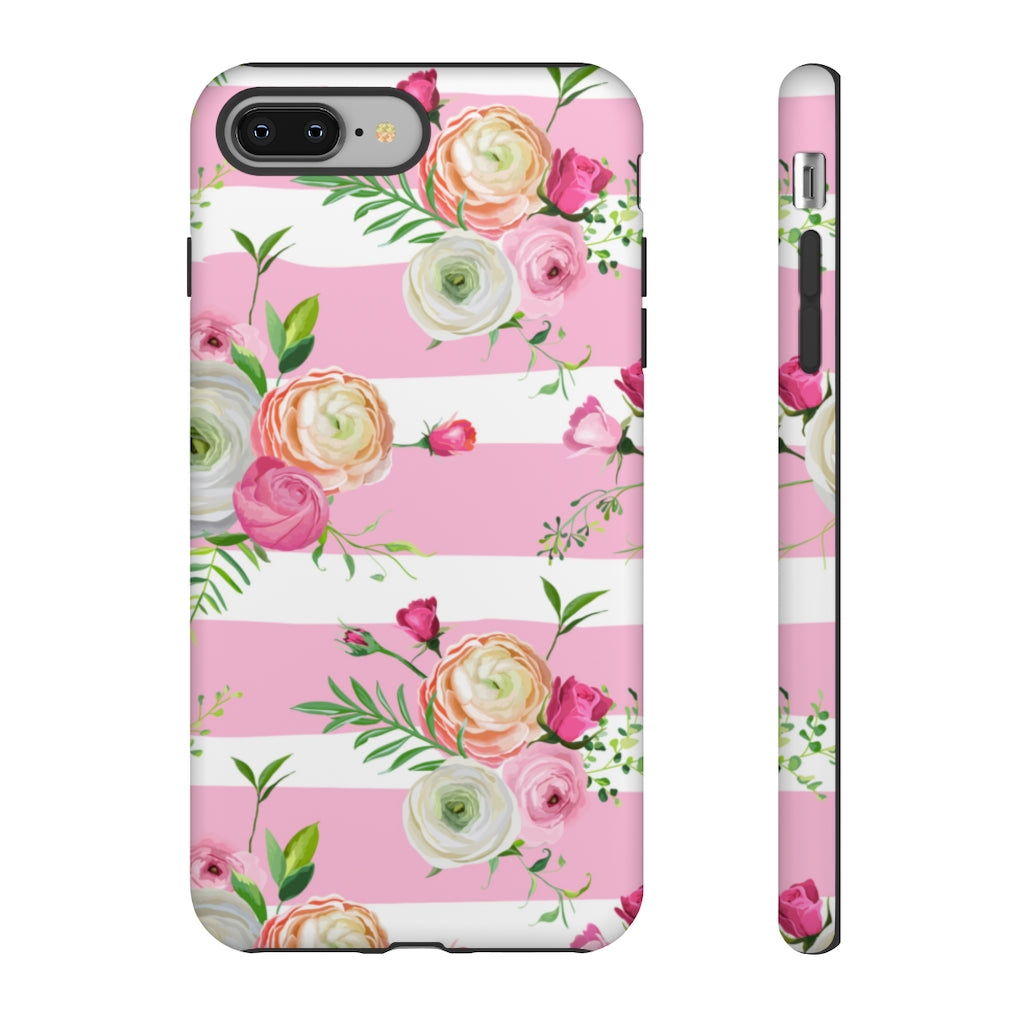 Pink Roses and Ranunculus Flowers iPhone Case (Protective) iPhone 8 Plus Matte Phone Case