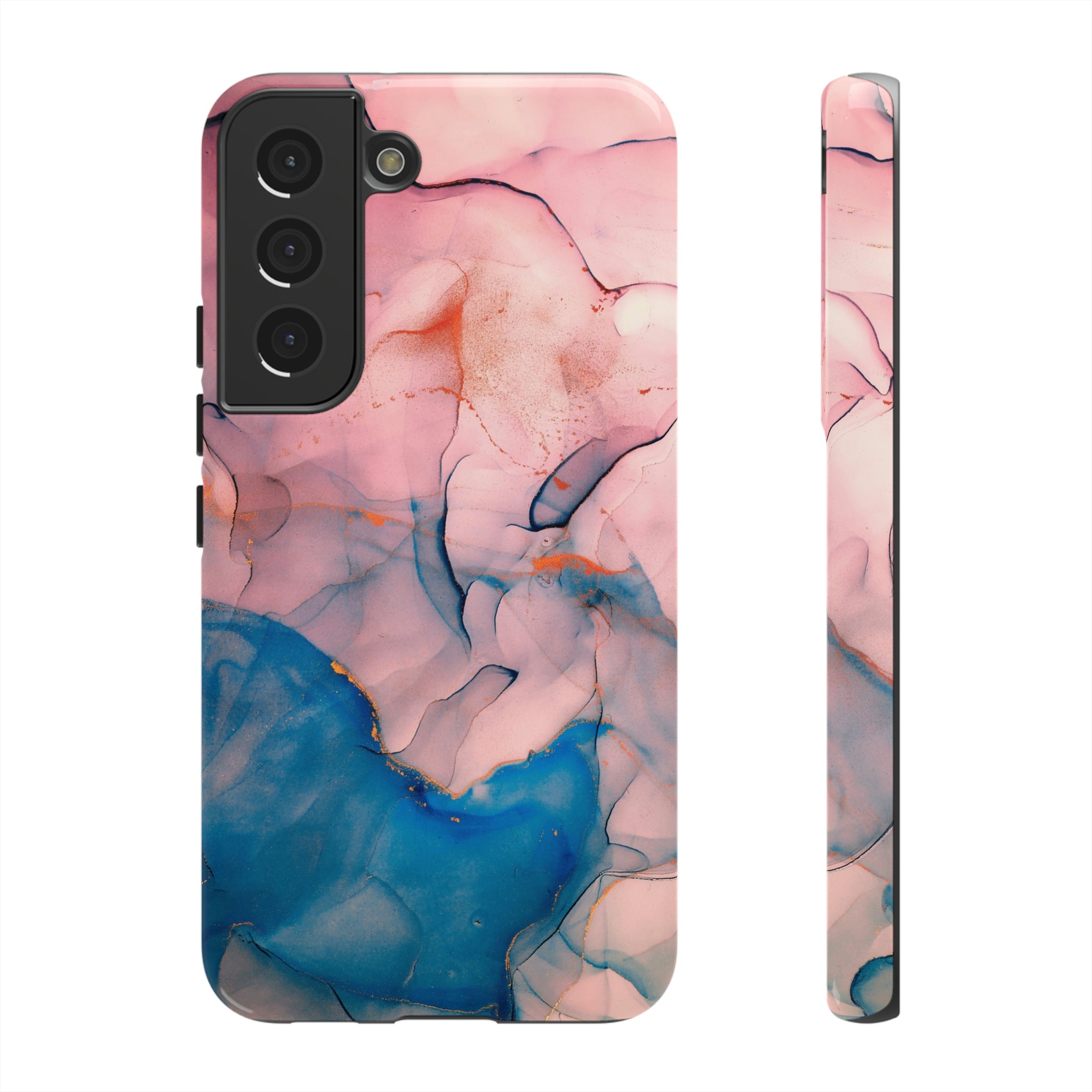 Pink Alcohol ink Marble Android Case (Protective) Samsung Galaxy S22 Glossy Phone Case