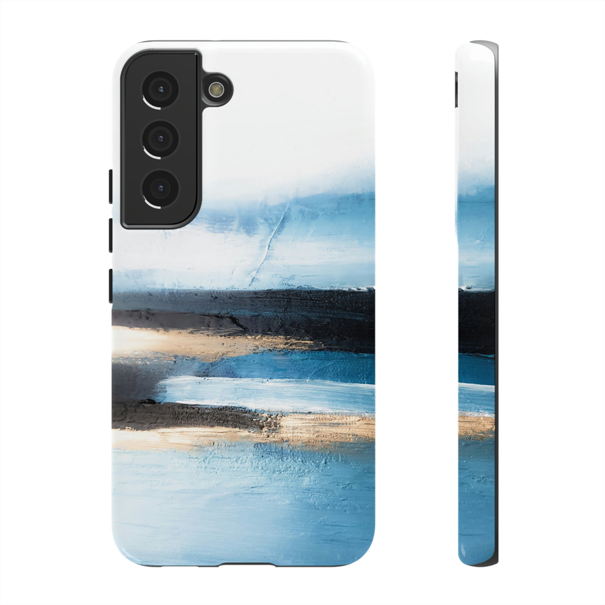 Abstract Blue Oil Painting Android Case (Protective) Samsung Galaxy S22 Glossy Phone Case