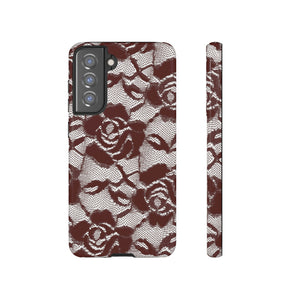 Red Rose Lace Gothic Flower Samsung Case (Protective) Samsung Galaxy S21 FE Glossy Phone Case