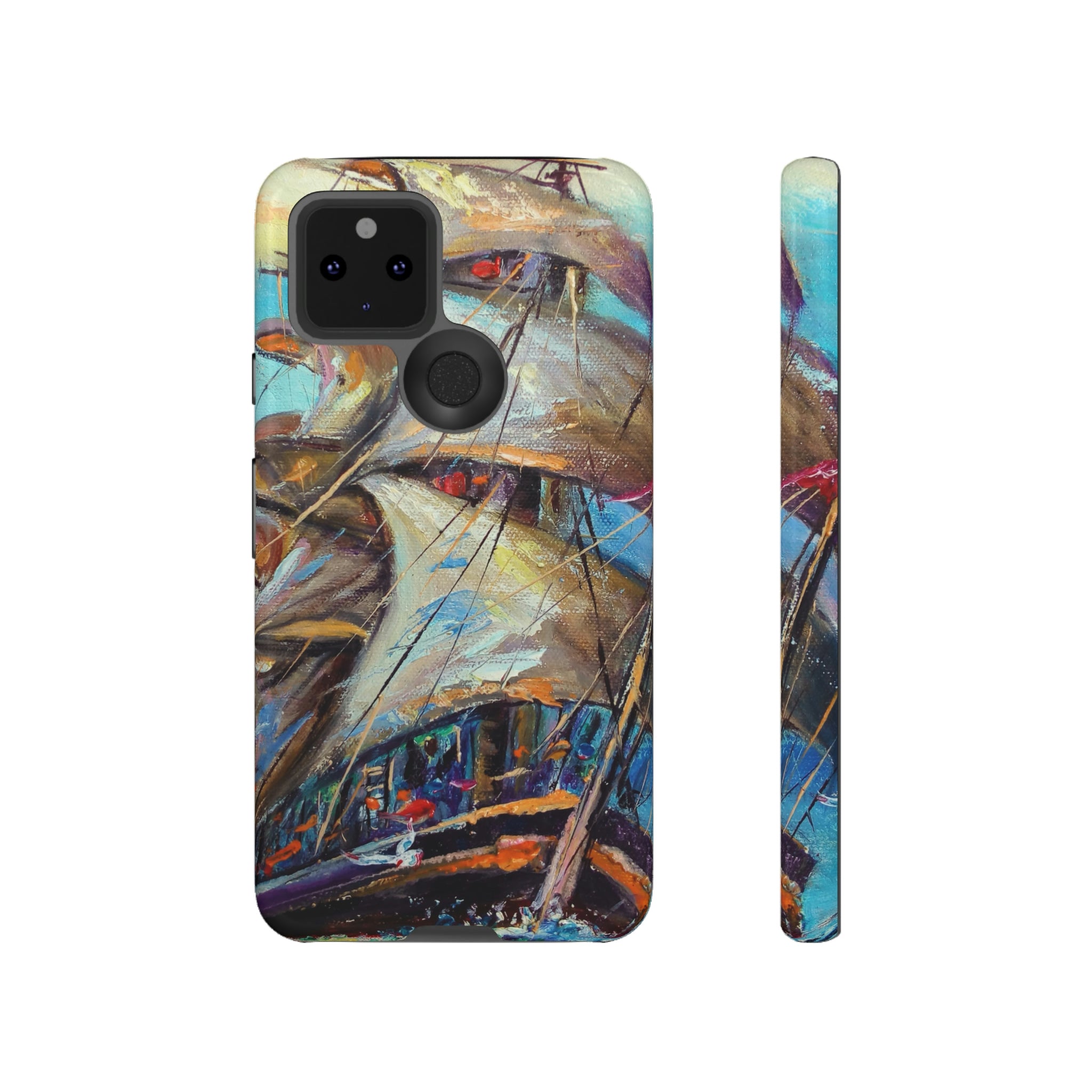 Sailboat Painting Android Case (Protective) Google Pixel 5 5G Glossy Phone Case