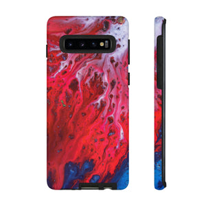 Bright Red Ink Art Android Case (Protective) Samsung Galaxy S10 Glossy Phone Case