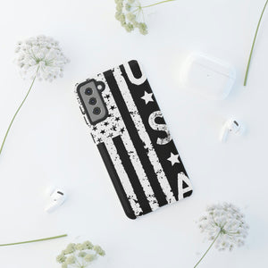 Black n White U.S Flag Android Case (Protective) Phone Case