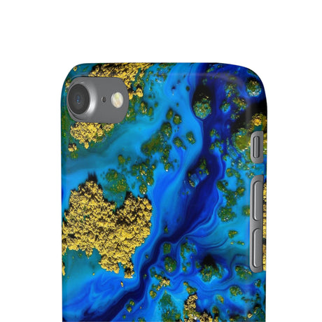 Blue Clear Ocean Ink Art iPhone Case (Slim) Phone Case