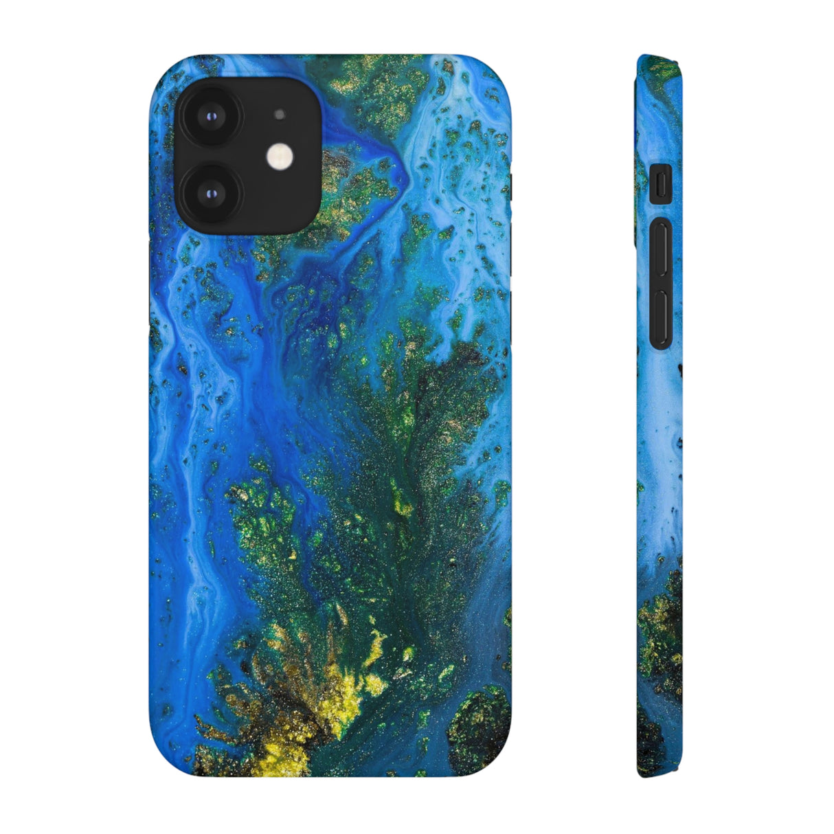 Blue Globe Ink Art iPhone Case (Slim) iPhone 12 Matte Phone Case