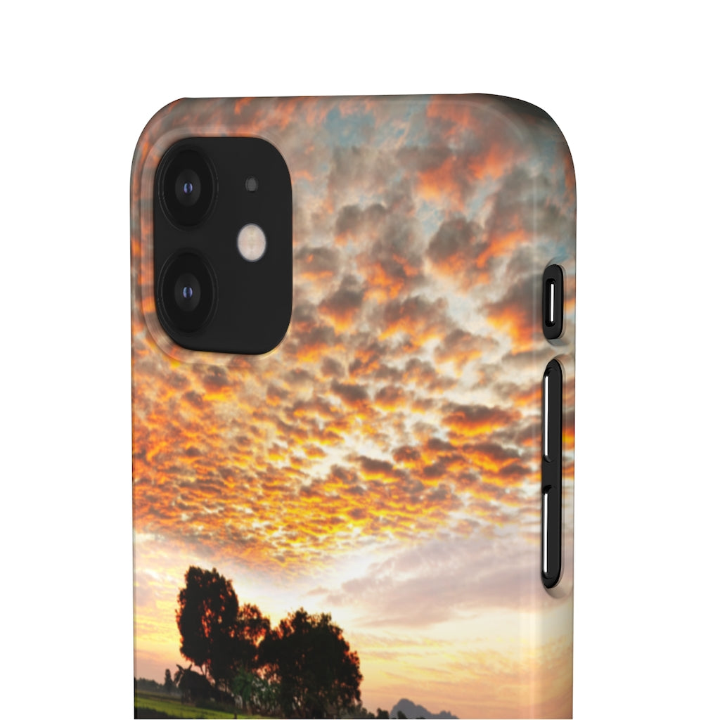 Sunset on the Tropical River Samsung/iPhone (Slim) iPhone 12 Mini Glossy Phone Case