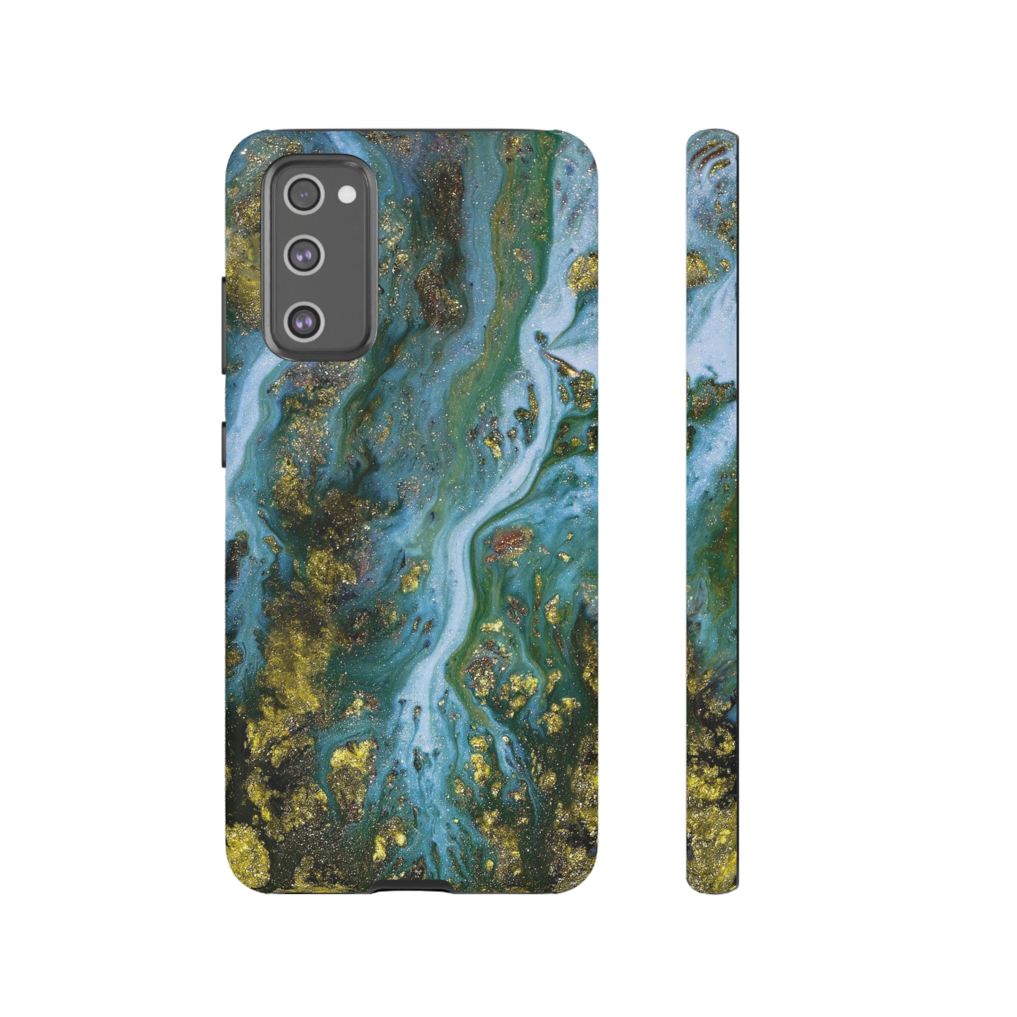 Ocean Blue Ink Art Android Case (Protective) Samsung Galaxy S20 FE Matte Phone Case