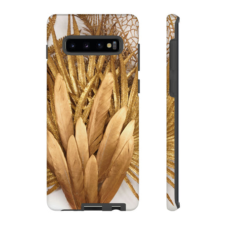 Gold Feather Android Case (Protective) Samsung Galaxy S10 Plus Matte Phone Case