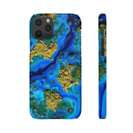 Blue Clear Ocean Ink Art iPhone Case (Slim) iPhone 11 Pro Glossy Phone Case