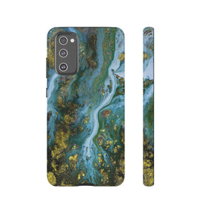 Ocean Blue Ink Art Android Case (Protective) Samsung Galaxy S20 FE Glossy Phone Case