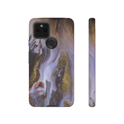 Purple Gold Ink Art Android Case (Protective) Google Pixel 5 5G Matte Phone Case