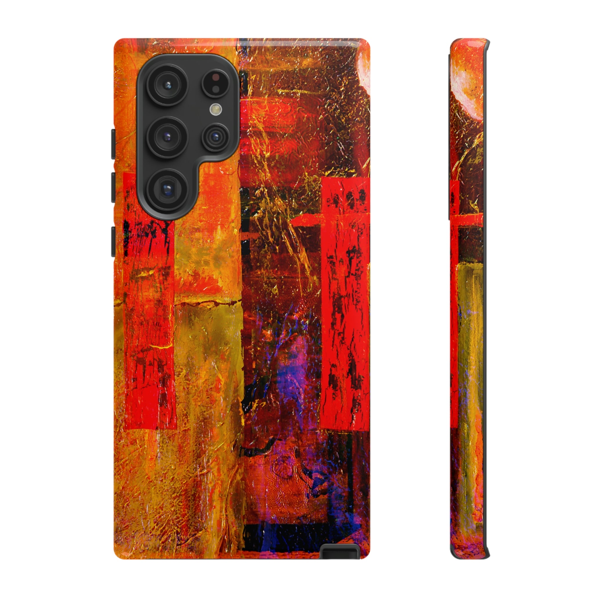 Red Oil Painting Android Case (Protective) Samsung Galaxy S22 Ultra Glossy Phone Case