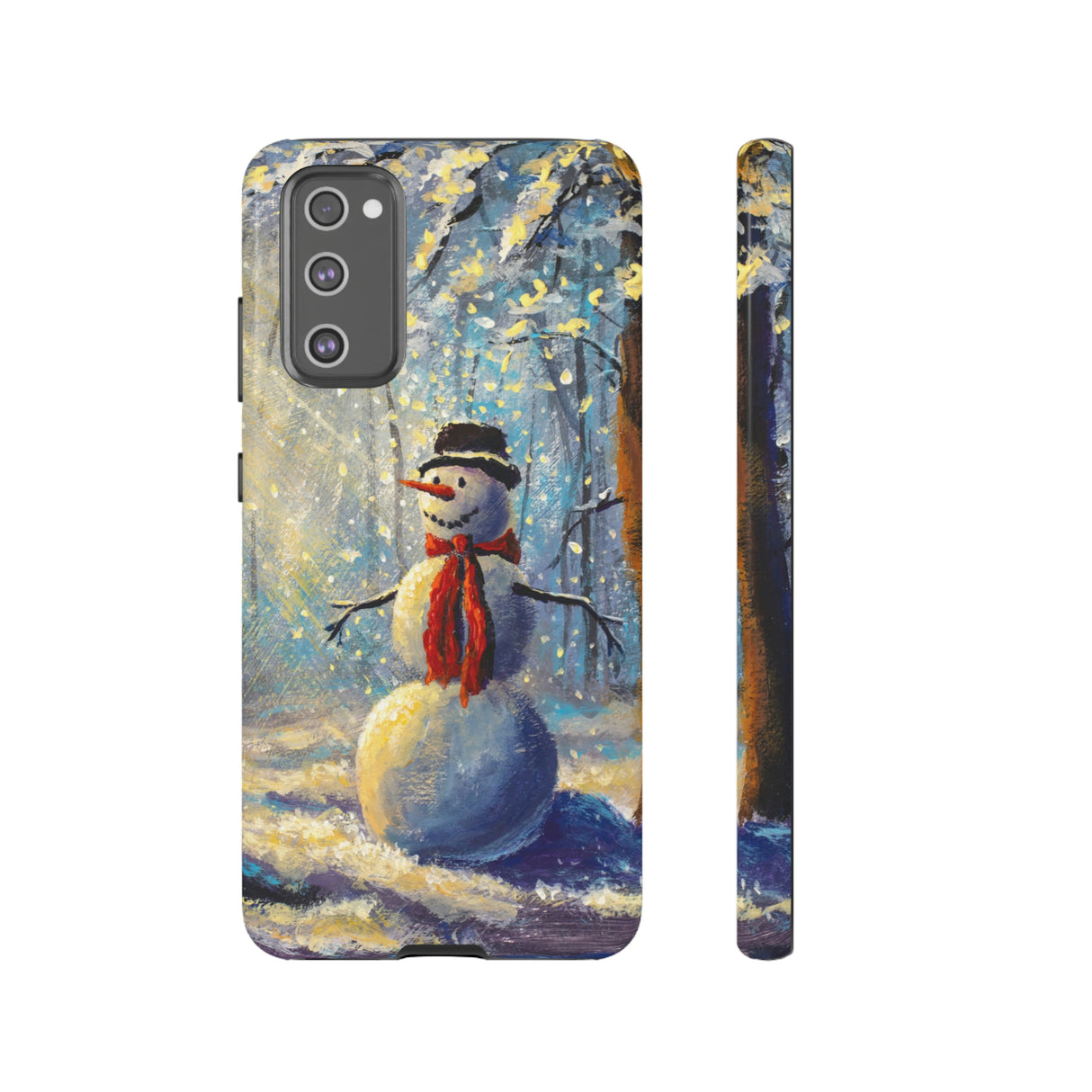 Happy Snowman Android Case (Protective) Samsung Galaxy S20 FE Glossy Phone Case