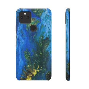 Blue Globe Ink Art Android Case (Slim) Google Pixel 5 Glossy Phone Case