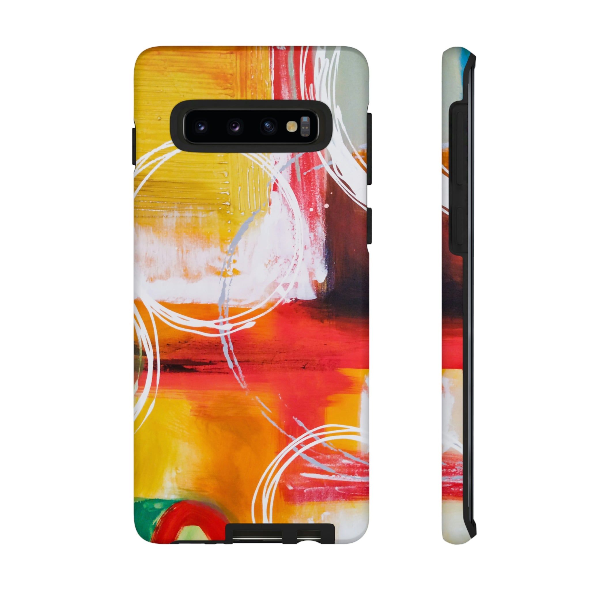 Abstract Yellow Android Case (Protective) Samsung Galaxy S10 Matte Phone Case