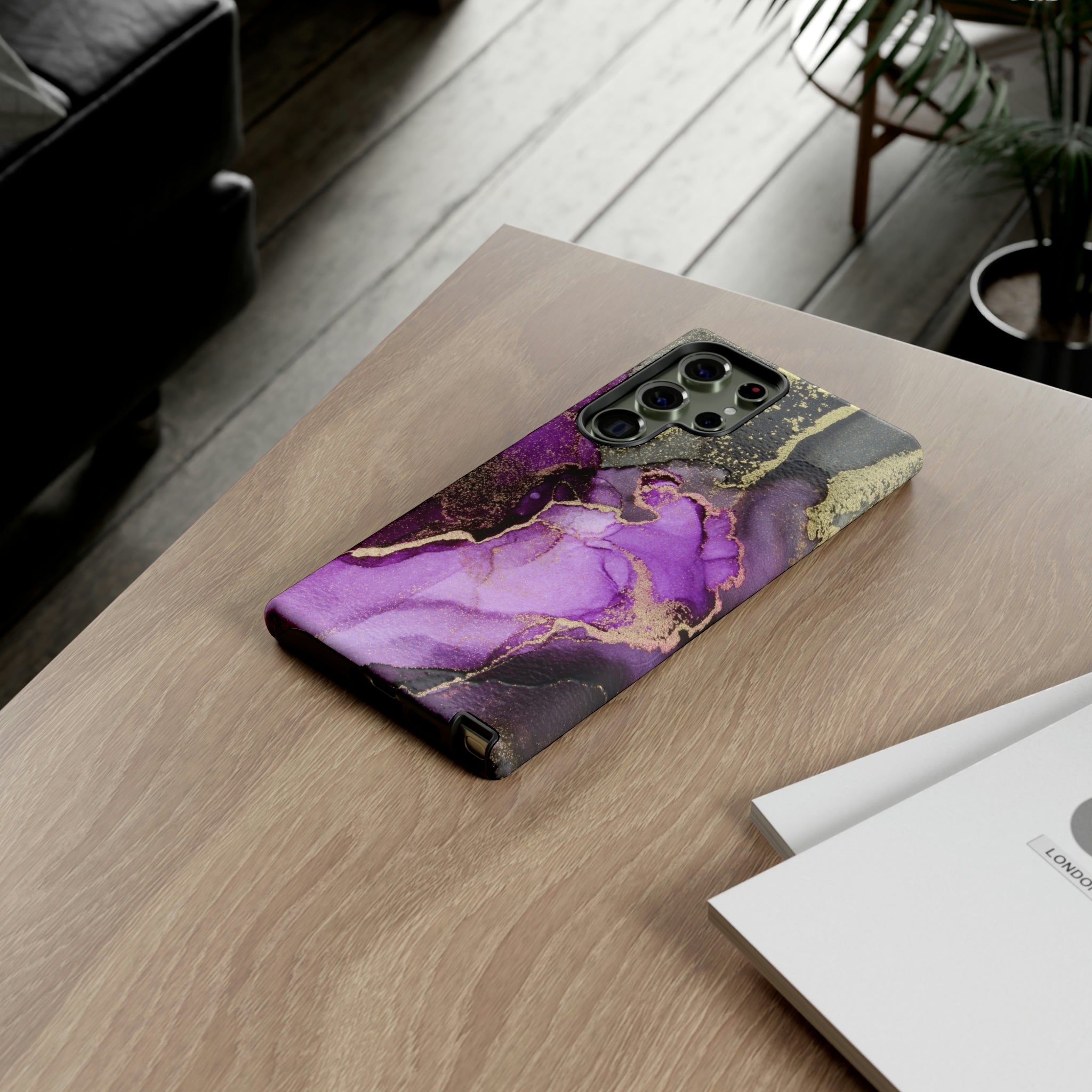 Purple Marble & Gold Android Case (Protective) Phone Case