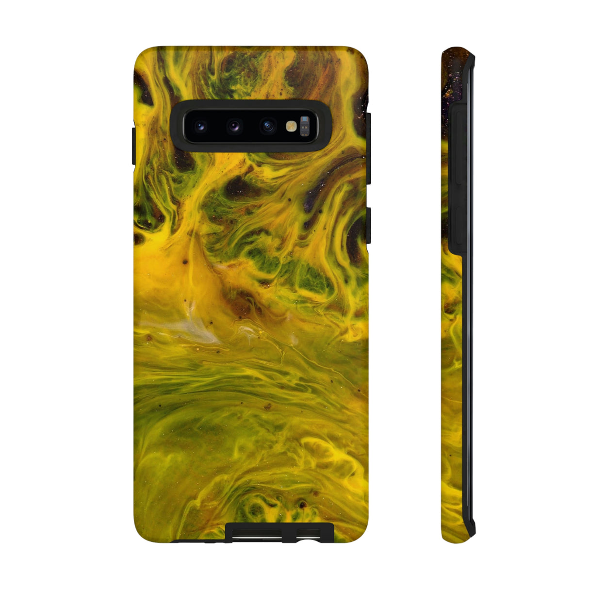 Liquid Yellow Ink Art Android Case (Protective) Samsung Galaxy S10 Matte Phone Case