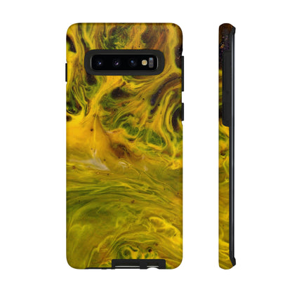 Liquid Yellow Ink Art Android Case (Protective) Samsung Galaxy S10 Matte Phone Case