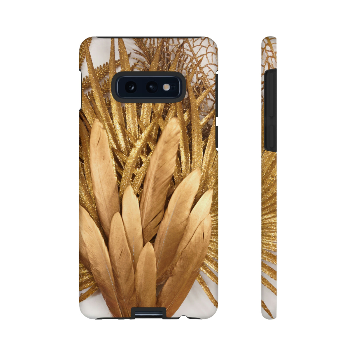 Gold Feather Android Case (Protective) Samsung Galaxy S10E Matte Phone Case