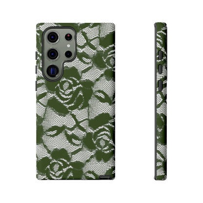 Green Rose Lace Gothic Flower Samsung Case (Protective) Samsung Galaxy S23 Ultra Matte Phone Case