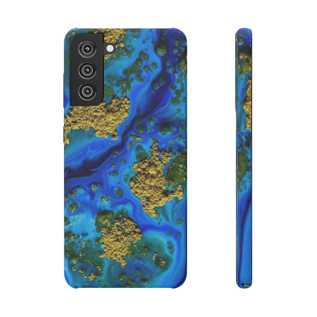 Blue Clear Ocean Ink Art Android Case (Slim) Samsung Galaxy S21 Matte Phone Case