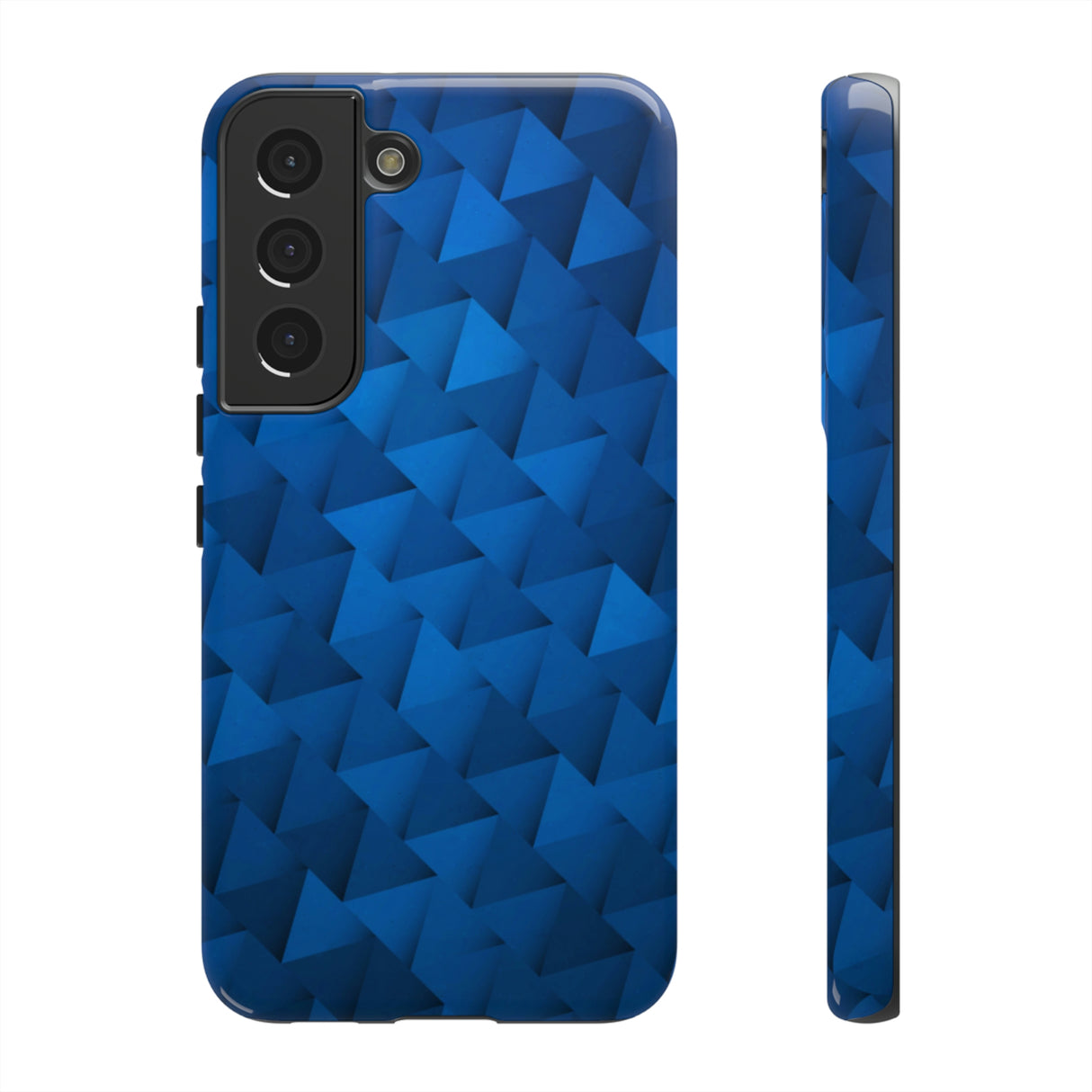 Blue Geometric Android Case (Protective) Samsung Galaxy S22 Glossy Phone Case