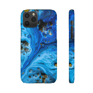 Blue Ice Melt Ink Art iPhone Case (Slim) iPhone 11 Pro Matte Phone Case