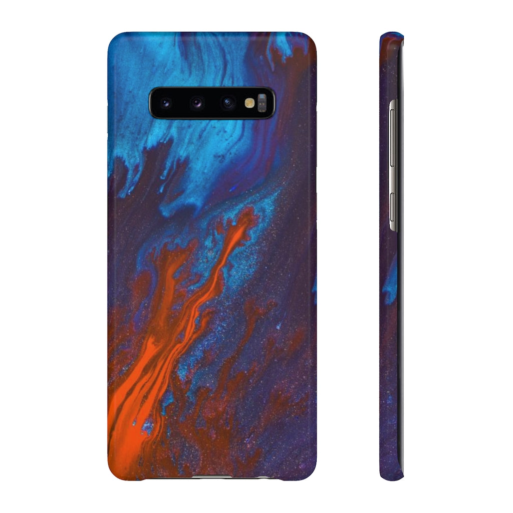 Orange Flame Ink Art Android Case (Slim) Samsung Galaxy S10 Plus Glossy Phone Case