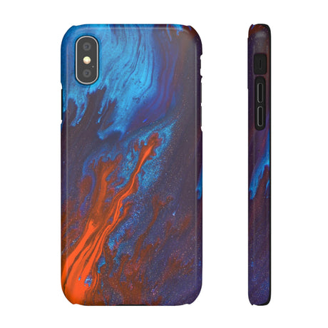 Orange Flame Ink Art iPhone Case (Slim) iPhone XS Glossy Phone Case