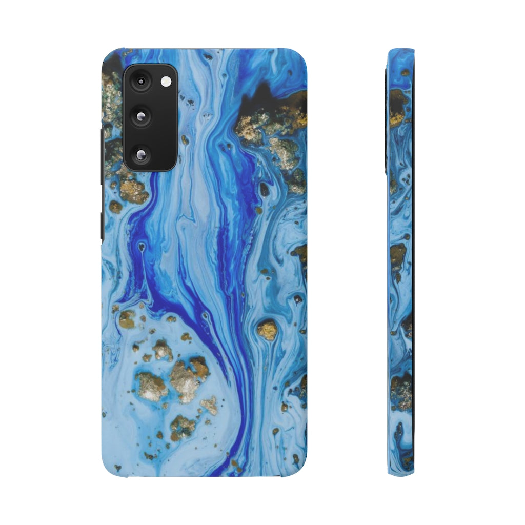 Blue Ice Ink Art Android Case (Slim) Samsung S20 FE Matte Phone Case