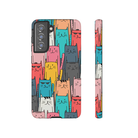 Colorful Cats Android Case (Protective) Samsung Galaxy S21 FE Glossy Phone Case