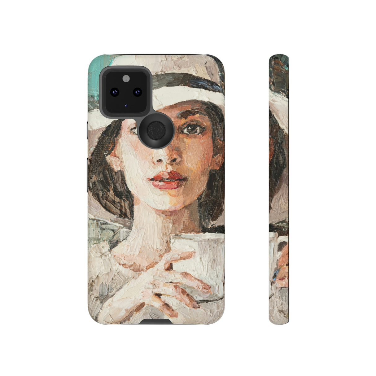 Lady White Hat Android Case (Protective) Google Pixel 5 5G Matte Phone Case