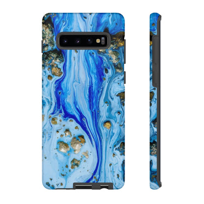 Blue Ice Ink Art Android Case (Protective) Samsung Galaxy S10 Plus Glossy Phone Case