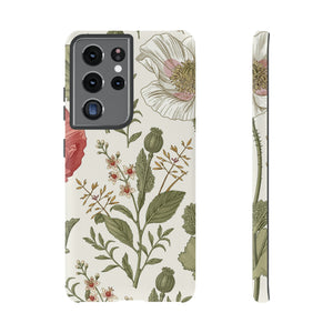 Poppy Vintage Flower Samsung Case (Protective) Samsung Galaxy S21 Ultra Matte Phone Case