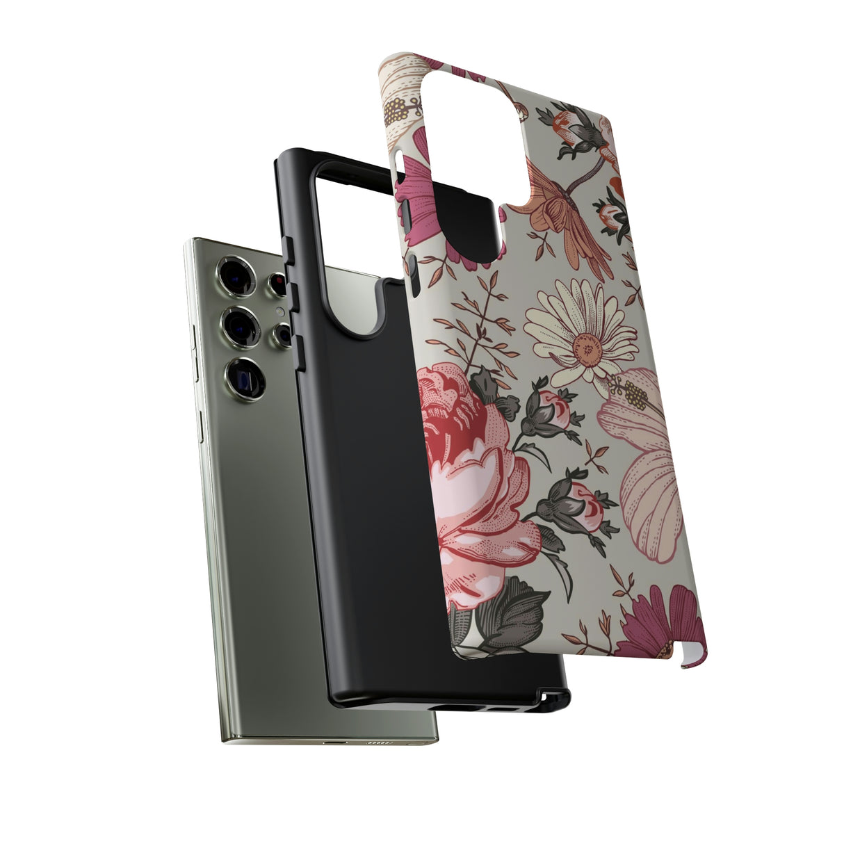 Pink daisies Vintage Flower Samsung Case (Protective) Phone Case