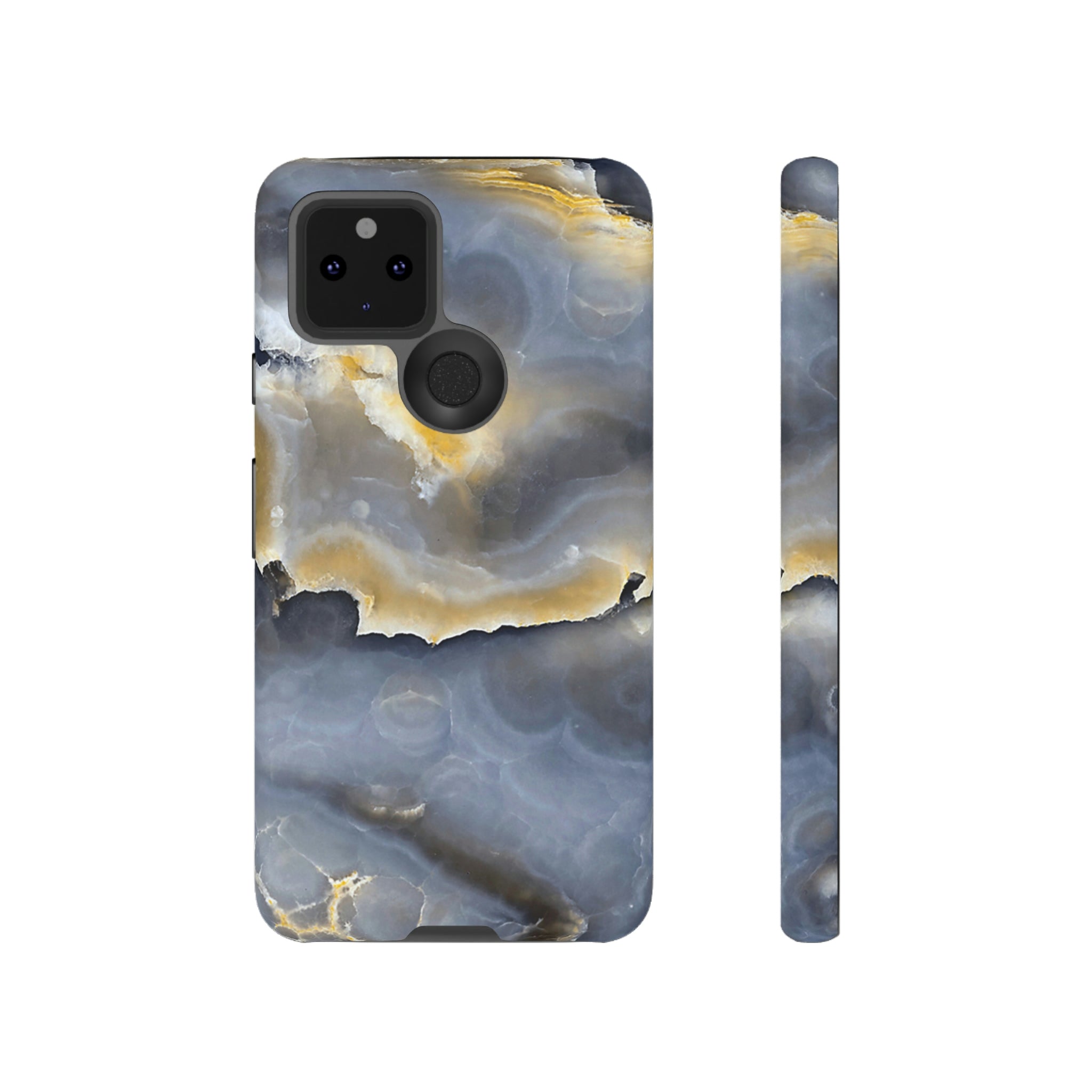 Marble Blue Gold Android Case (Protective) Google Pixel 5 5G Matte Phone Case