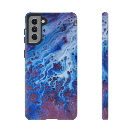 Ice Blue River Ink Art Android Case (Protective) Samsung Galaxy S21 Plus Matte Phone Case