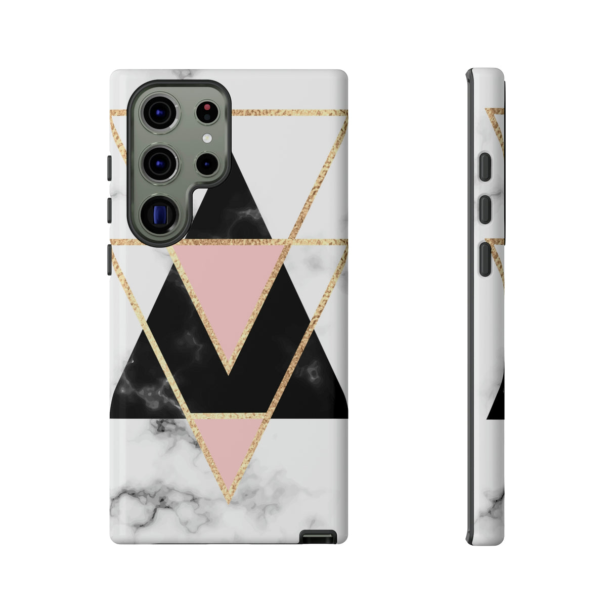 Marble Triangles Android Case (Protective) Samsung Galaxy S23 Ultra Glossy Phone Case