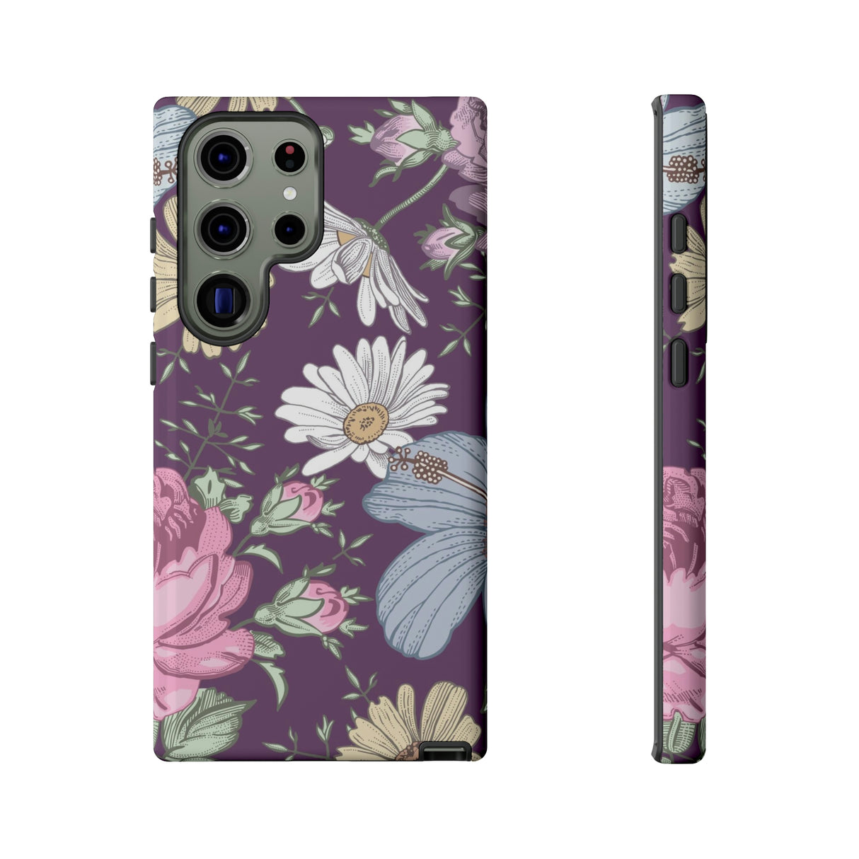 Purple Grass Vintage Flower Samsung Case (Protective) Samsung Galaxy S23 Ultra Glossy Phone Case