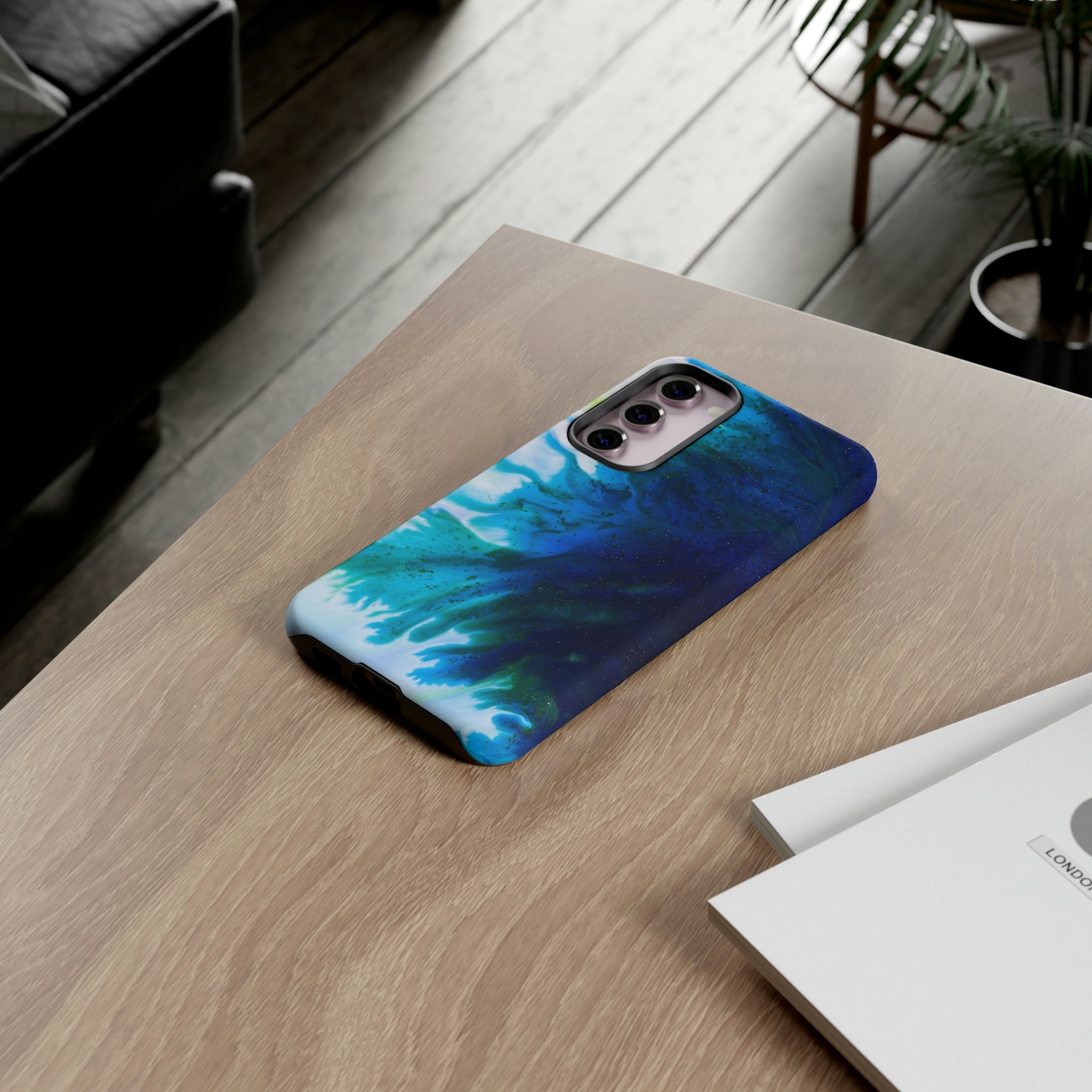 Blue Liquid Ink Art Android Case (Protective) Phone Case