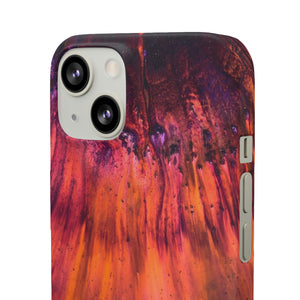 Orange Flow Ink Art iPhone Case (Slim) Phone Case