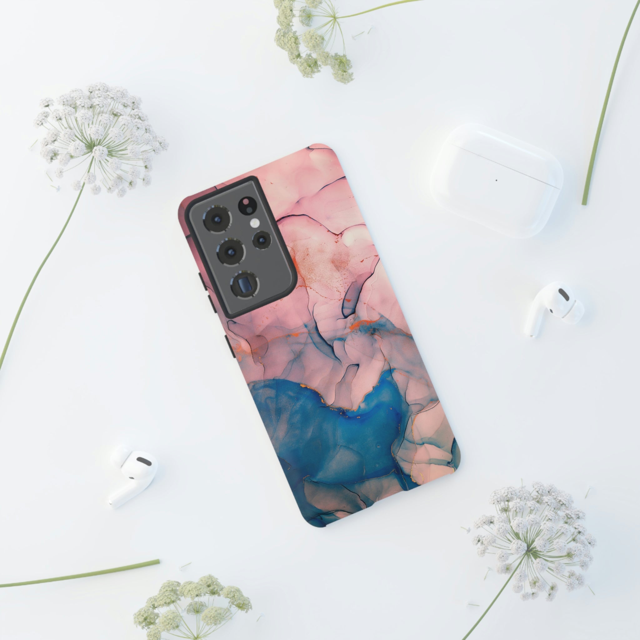 Pink Alcohol ink Marble Android Case (Protective) Phone Case