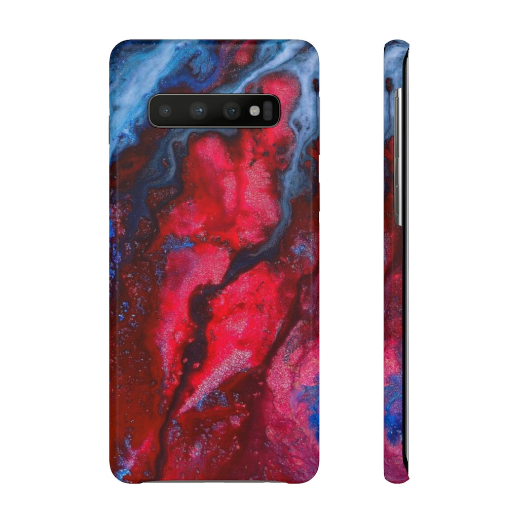 Neon Red Ink Art Android Case (Slim) Samsung Galaxy S10 Glossy Phone Case