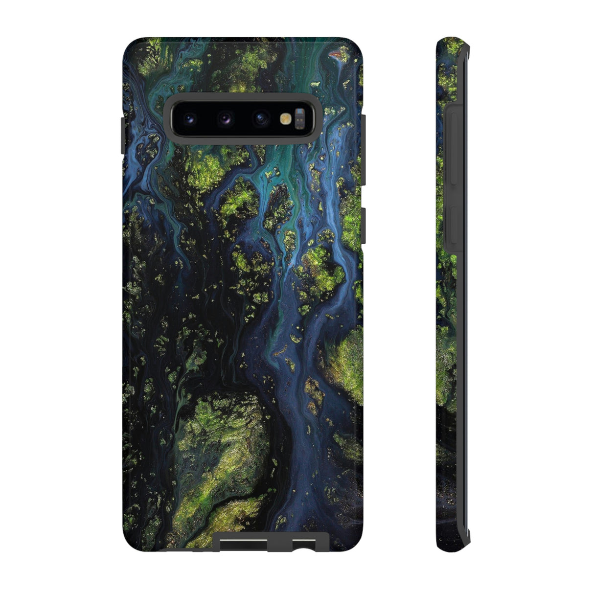 Blue Cosmos Ink Art Android Case (Protective) Samsung Galaxy S10 Plus Glossy Phone Case