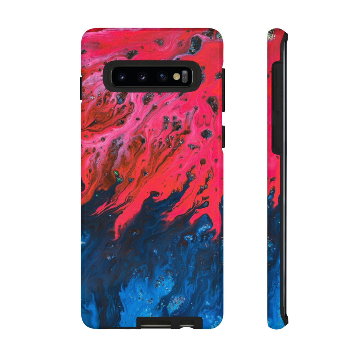 Bright Pink River Ink Art Android Case (Protective) Samsung Galaxy S10 Glossy Phone Case