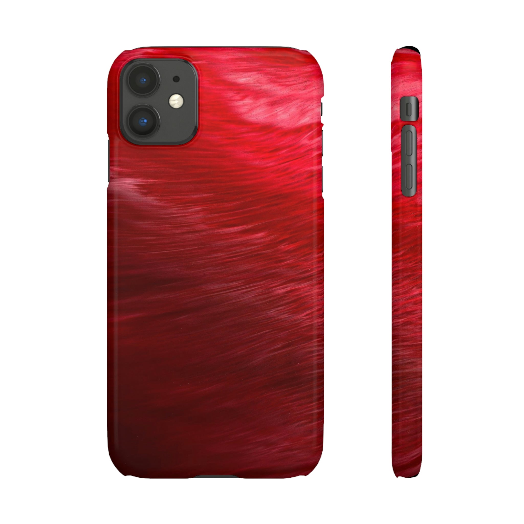 Red Feather Ink Art iPhone Case (Slim) iPhone 11 Glossy Phone Case