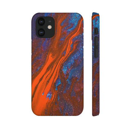 Orange Spikes Ink Art iPhone Case (Slim) iPhone 12 Mini Matte Phone Case